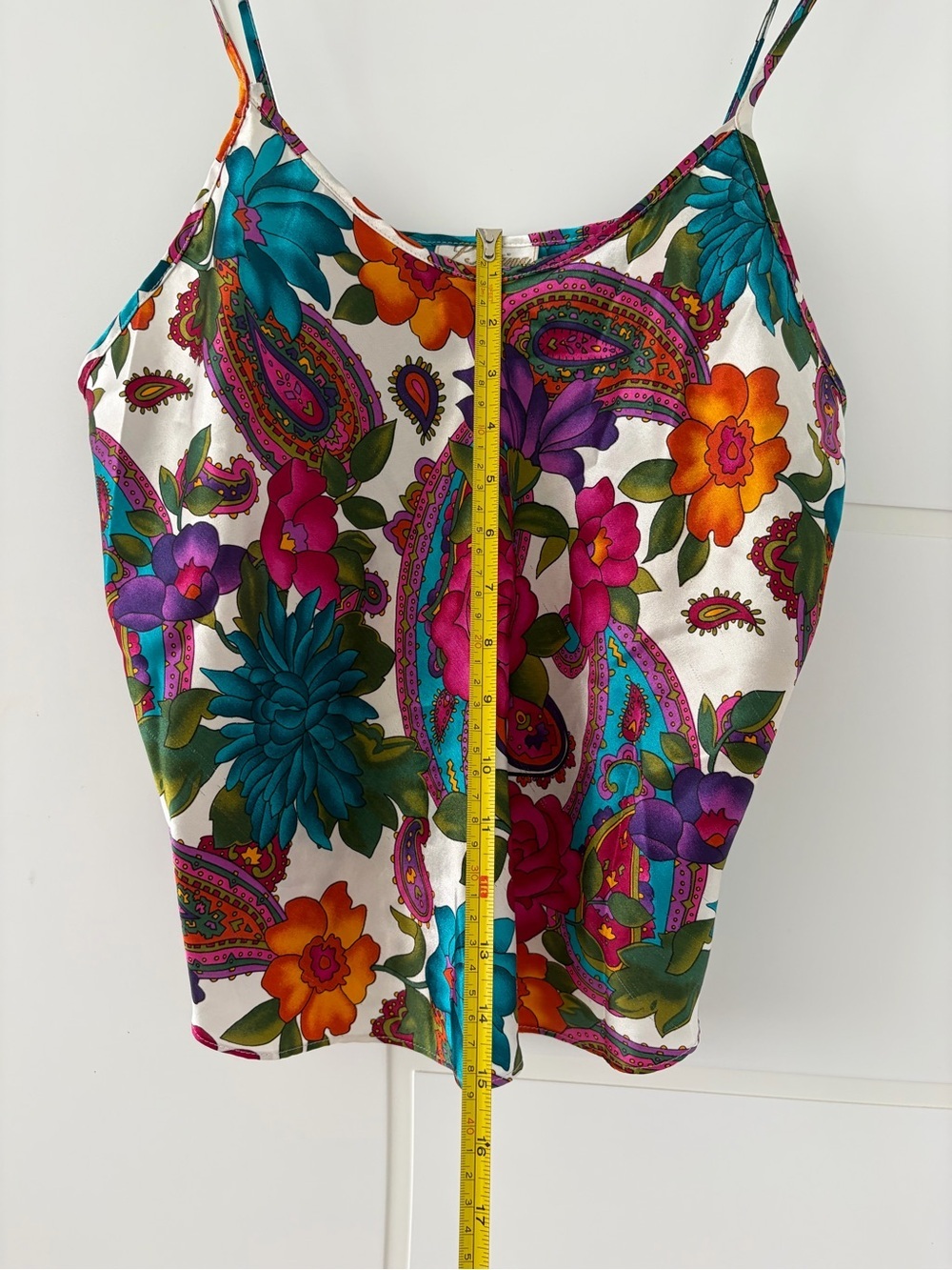 Satin Floral Paisley camisole Slip tank - Multicolor
